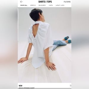 Zara Balloon Top White sz M-L NWT *SALE*